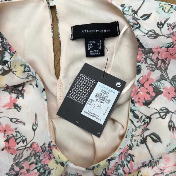 SOLD NWT Primark Atmosphere Sz 2 Floral Pink Dress - Picture 3 of 12